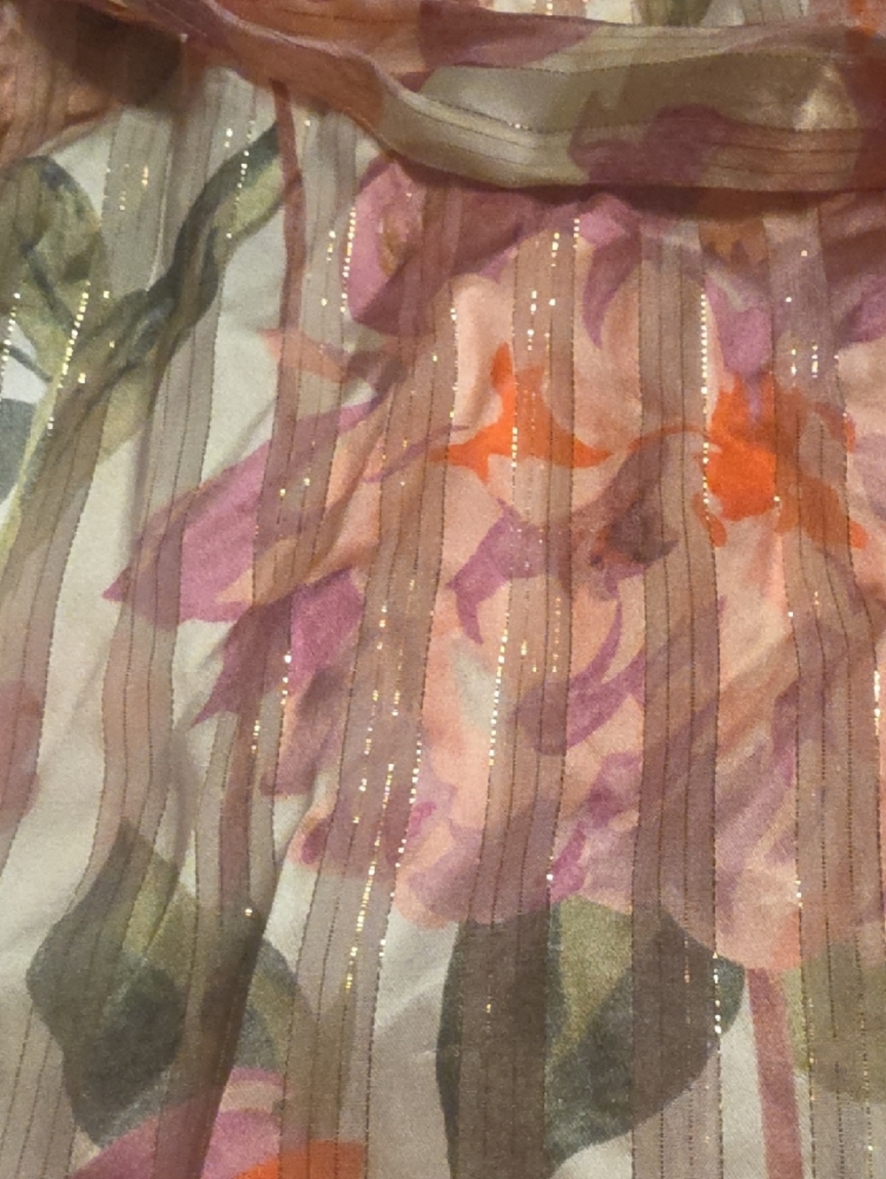 Black Iris Silk Sheer Pink Floral Maxi Dress with Tie Waist Size 2 Fits a S-M - Picture 13 of 13